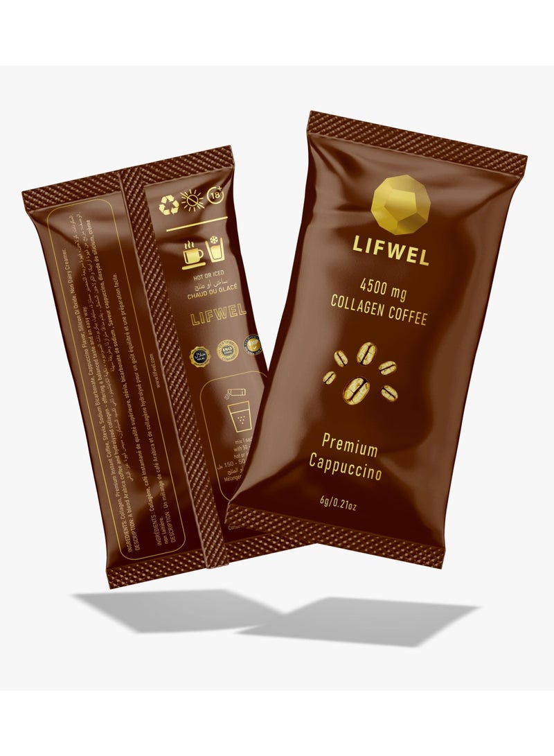 Lifwel Collagen Coffee 4500 mg – Hydrolyzed Collagen Coffee Sachets (15 Sachets) – Cappuccino | Sugar Free | Gluten Free | Lactose Free | Halal Certified - Image 3